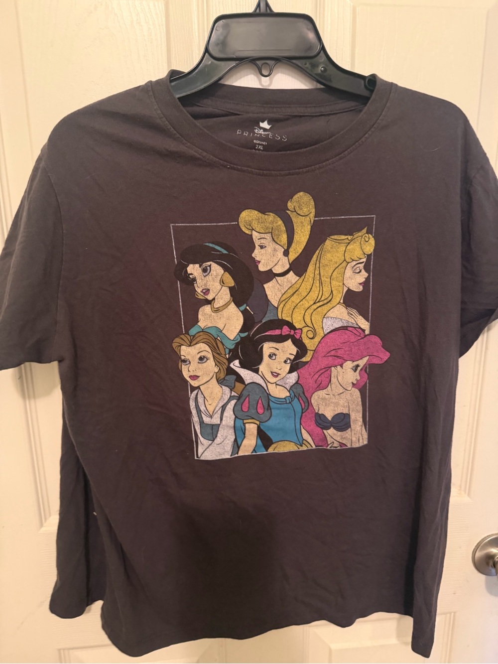 Disney Black Princess Logo Tee with White Print